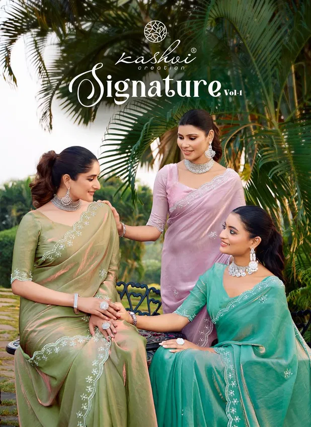 Signature Vol 1 By Kashvi Party Wear Sarees Suppliers In India 